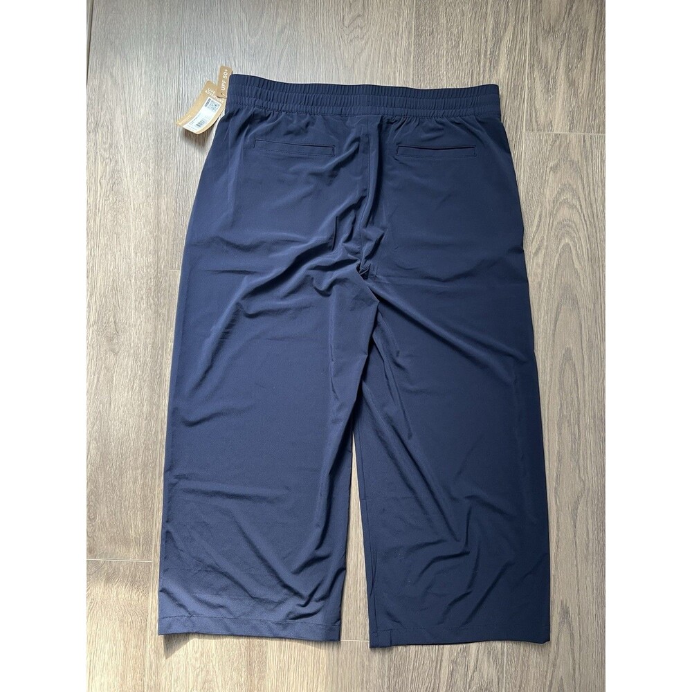 Eddie Bauer Departure Collection Wide Leg Crop Atlantic Navy NEW Sz Large - Picture 2 of 12